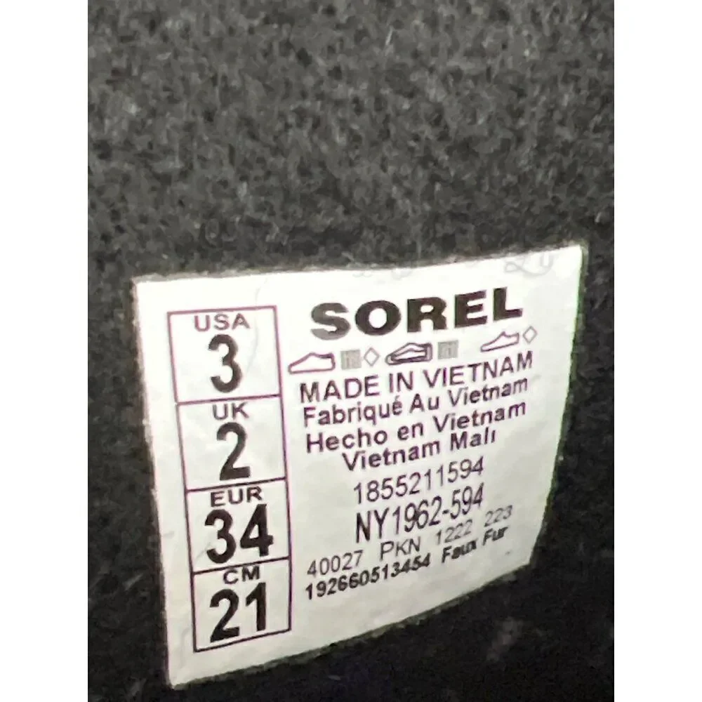 Sorel Yoot Pac Girls Boots Snow Winter Nylon Waterproof Size 3